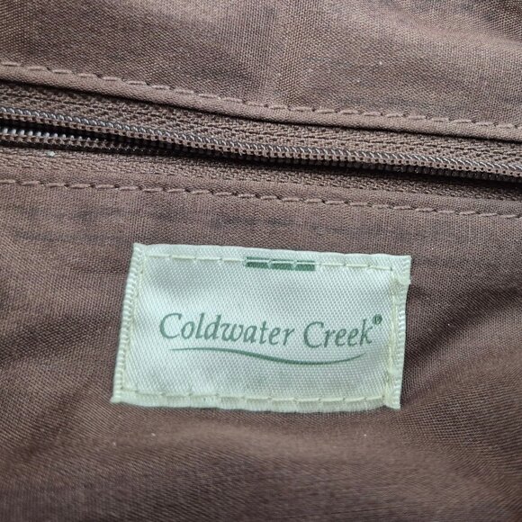 Coldwater Creek Chocolate Brown Macrame Woven Wood Double Hoop Handle Bag - Picture 11 of 14